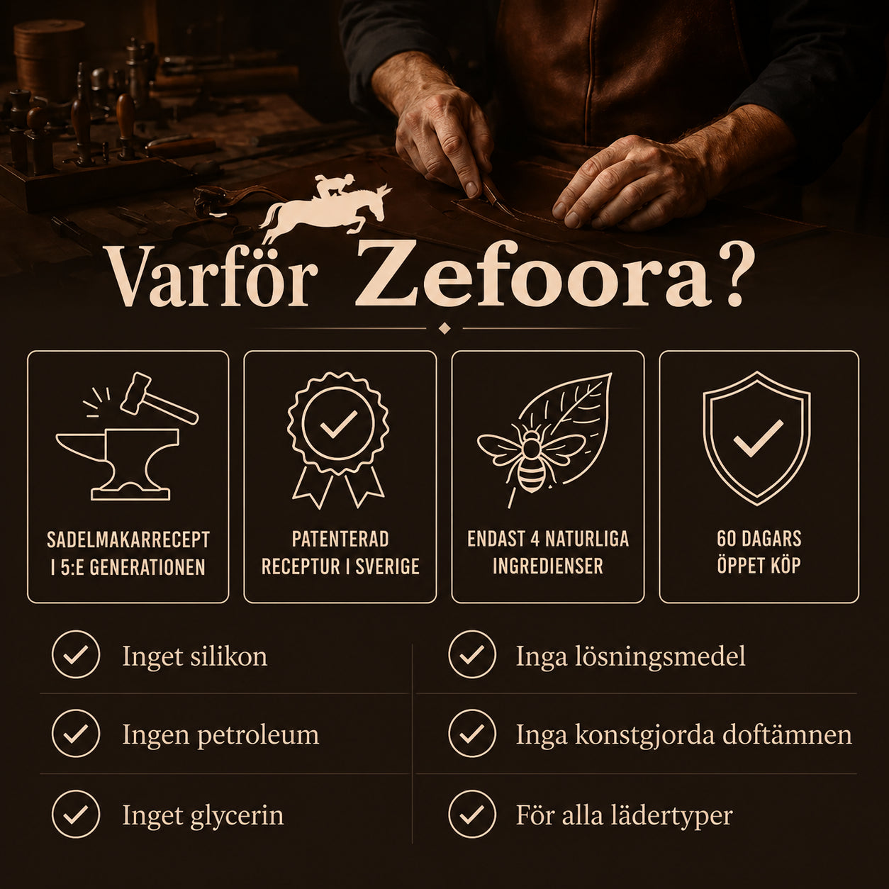 Zefoora® Läderbalsam för Hästutrustning